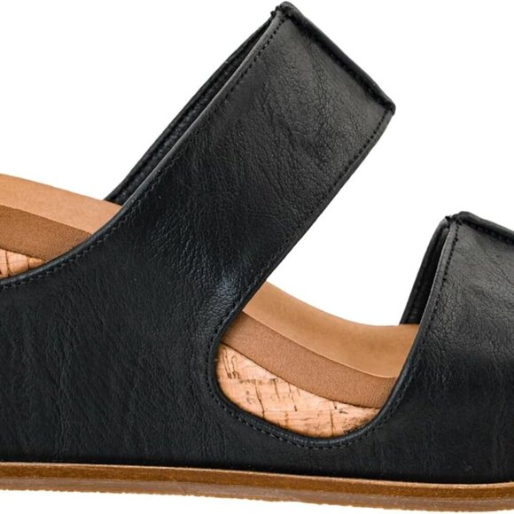 Womens Wedges Leather Vegan 2.5-Inch Heel Cushioned Insoles Dressy Casual - Picture 2 of 6